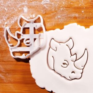 Rhinoceros Head Cookie Cutter Biscuit Mold Safari Conservation Events Zoo Animal Wildlife Themed Parties Fondant and Clay Crafting Tool for Educational and Fundraising Uses (ONLY RHINOCEROS)