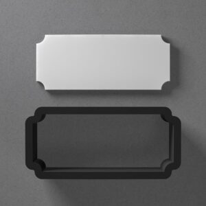 Rectangle Banner Plaque Shape Cookie Polymer Clay Cutter with Sharp Tapered Edge for Jewelry Making, Mini Stud Earrings, Pendant Sets, Earring Craft Tool, Cookie Cutter for Clay