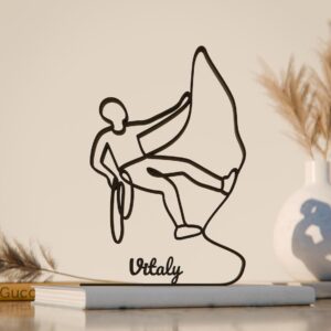 Personalized Climber Plastic Line Art Sculpture Modern Minimalist Mountaineer Artwork Custom Mountain Climbing Decor Gift for Nature Lovers Study Room Office Desk Display India
