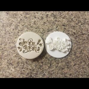 Joy to the World Black Cookie Embosser Stamp for Cookies and Cupcakes Christmas Baking Tool for Holiday Desserts Winter Party Treats and Festive Gift Box Decorations