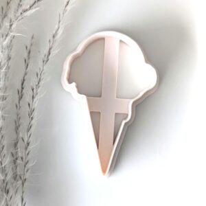 Mint Chocolate Chip Ice Cream Cone Cookie Cutter for Fondant Polymer Clay and Baking Ice Cream Cone Clay Cutter for Summer Crafts DIY Jewelry Making Dessert Themes and Sweet Treat