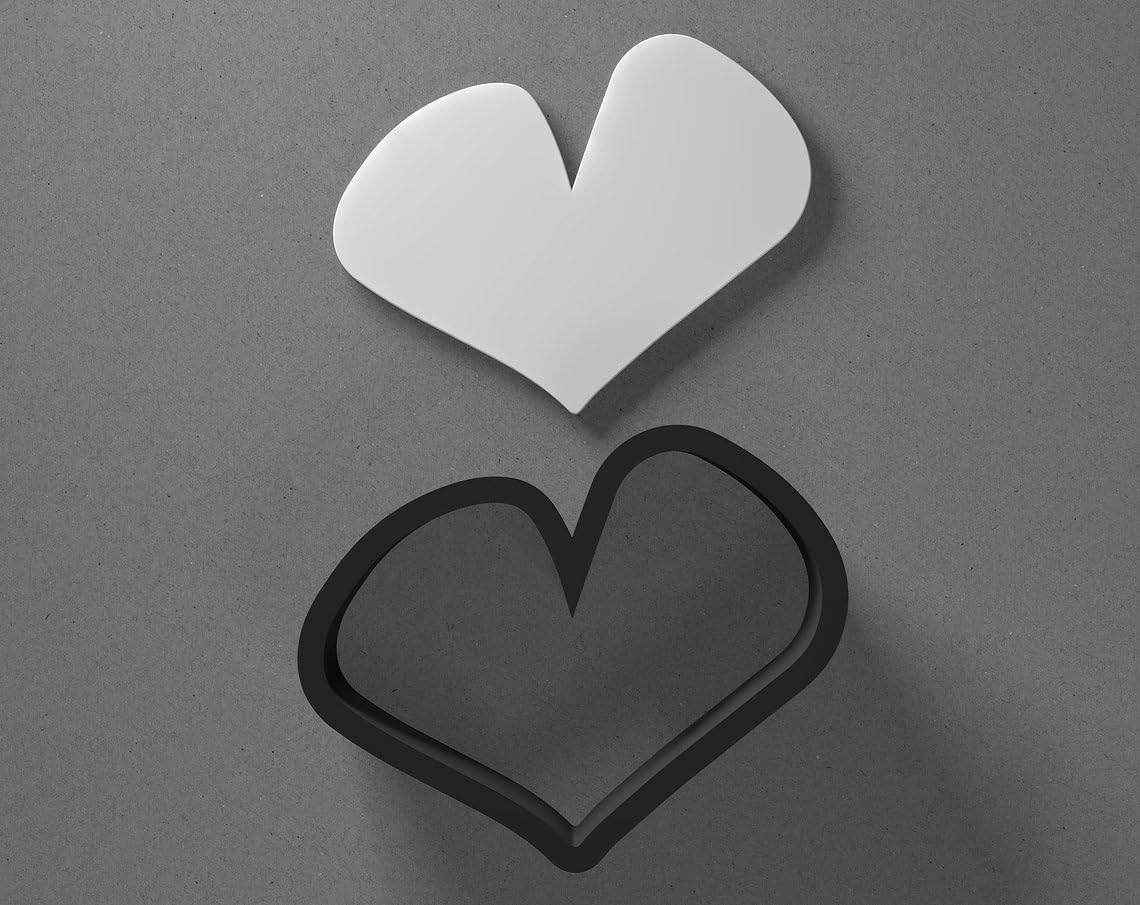 Squiggly Whimsical Heart Shaped Polymer Clay Cutter with Sharp Tapered Edge for Clean Cutting, Jewelry and Earring Tool for Mini Studs and Pendant Sets, Cookie Cutter for Crafting