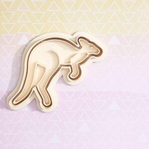 Kangaroo Cookie Cutter Set for Baking Biscuits Sugar Cookies Fondant Pastry Dough Cake Decoration Animal Theme Treats for Kids Birthday Australia Party Favors and Homemade Gifts