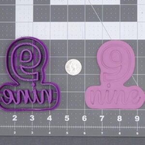 Black Cookie Nine Worded Number Cookie Cutter for Baking Fondant Biscuits Sandwiches Pancakes Pastry Dough Classroom Learning Birthday Party Decorations Crafts and Educational Math