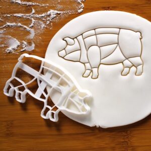 Pig Cookie Cutter Cookie Butcher Guide Pork Cuts Baking Mold Meat Chart Kitchen Tool for Bakers Butchers Chefs Culinary Enthusiasts Farmhouse Style Cooking Party Decorations Animal (ONLY PIG)