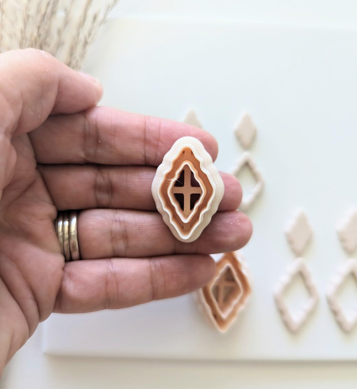 Diamond Abstract Dangle Earring Cutter Combo for Polymer Clay Jewelry Making Unique Clay Earring Cutter Set Cookie Geometric Shape Clay Jewelry Tools for Trendy DIY Accessories - Image 2