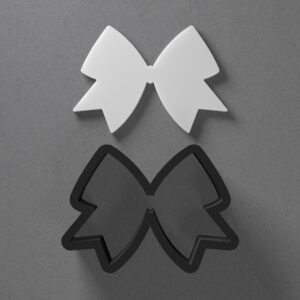 Cheer Bow Shape Polymer Clay Cutter with Sharp Tapered Edge for Clean Cutting, Jewelry and Earring Tool for Mini Studs and Pendant Sets, Cookie Cutter for Crafting and Baking Projects