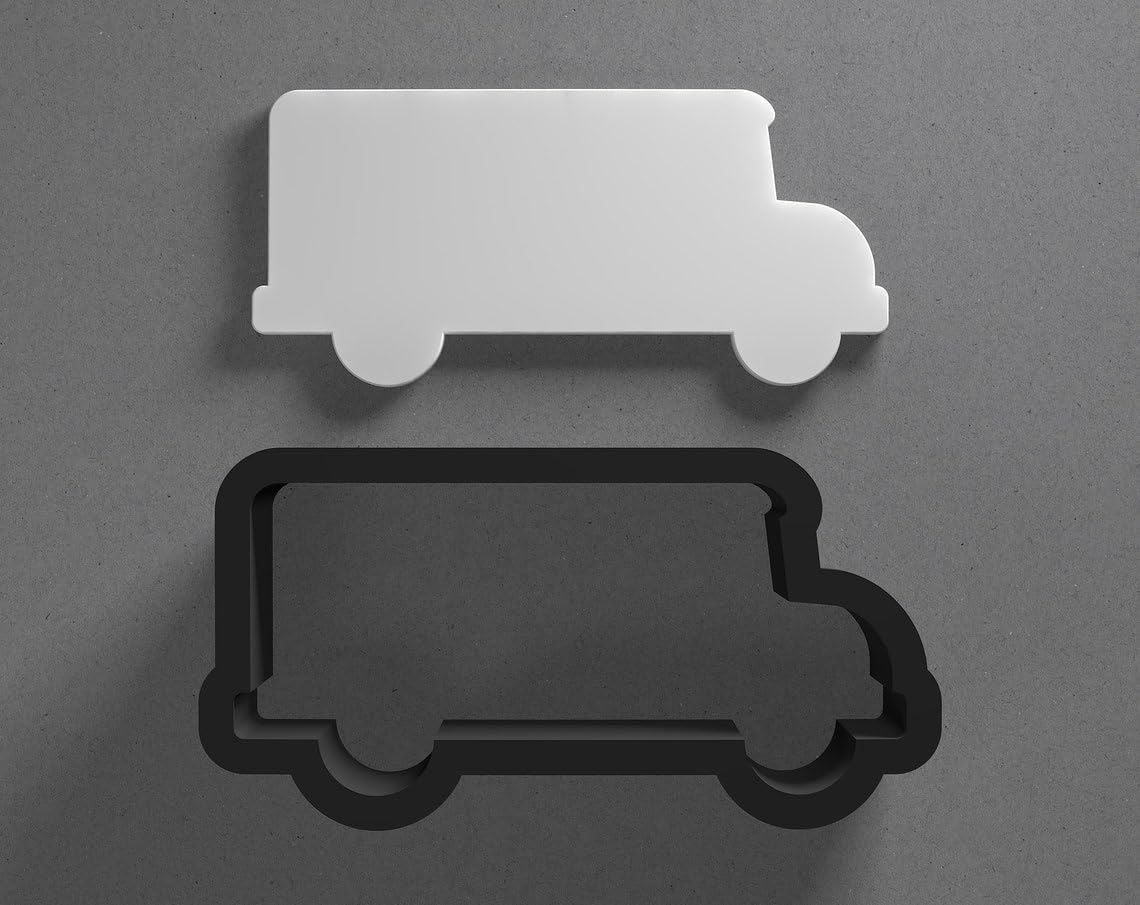 School Bus Shape Cookie Polymer Clay Cutter with Sharp Tapered Edge for Jewelry Making Earring Tools Mini Studs Pendant Set Craft Supplies Cookie Cutter Transportation Theme Clay