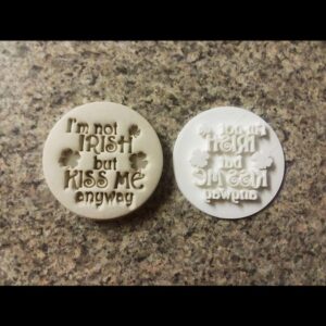 Im Not Irish But Kiss Me Anyway Embosser Stamp Cookie for Cookie Cupcake Fondant Decorating Tool St Patricks Day Biscuit Stamp Funny Holiday Baking Crafts Party Treats and Festive