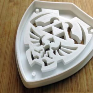 Hylian Shield Cookie Cutter Legend of Zelda Inspired Design for Baking Fondant Biscuit Clay Crafts Cake Decorating Gaming Theme Party Supplies and Kitchen Tools for Fans and Hobby