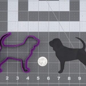 Black Bloodhound Dog 266-K062 Cookie Cutter Silhouette Cookie India Made Canine Shape Biscuit Mold for Dog Lovers Animal Themes Pet Birthday Cookies Clay Crafts Cake Decoration