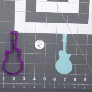 Guitar Black Cookie Cutter Silhouette for Music Theme Party Rock Star Birthday Decorations Baking Tool for Shaping Cookies Fondant Clay Crafts and Musical Cake Toppers and Gifts