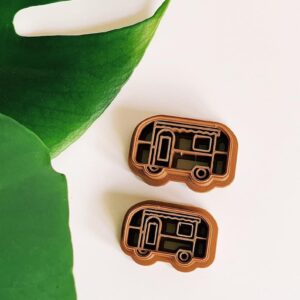 RV Camper Polymer Clay Earring Cutter India Cookie Fall Clay Cutter Tool Mold for Jewelry Making Biscuit Fondant Cutter DIY Crafts Travel and Adventure Accessories for Creative