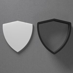 Shield Banner or Badge Shaped Polymer Clay Cutter with Sharp Tapered Edge for Precise Cutting, Jewelry and Earring Tool for Mini Studs and Pendant Sets, Versatile Cookie Cutter