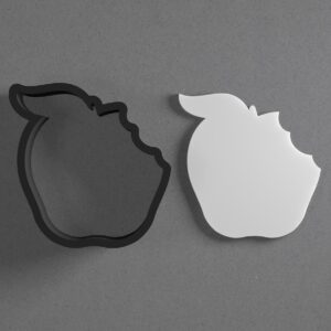Bitten Apple Fruit Shape Polymer Clay Cutter Sharp Tapered Edge Tool for Jewelry Earring Pendant Making Cookie Fondant Craft DIY Accessories for Teachers Fruit Theme Artists Bakers