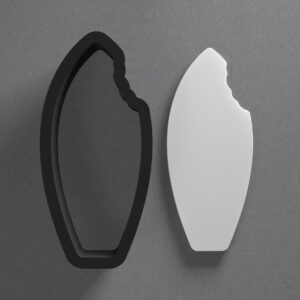 Shark Bitten Surfboard Polymer Clay Cutter Sharp Tapered Edge for Earrings Jewelry Making Tool Mini Studs Pendant Set Beach Ocean Theme Cookie Cutter for DIY Clay Craft and Jewelry