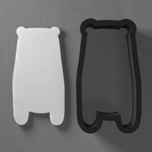 Tall Cartoon Bear Shape Clay Cutter for Earrings and Jewelry Making Sharp Tapered Edge Tool for Polymer Clay Mini Studs Pendant Set Cookie and Fondant Decorations for Animal Theme