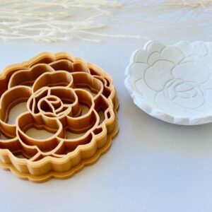 Trinket Dish Imprint Cutter for Polymer Clay Crafts Flower Shape Clay Cutter Tool for Making Decorative Clay Bowls Jewelry Holders and Large Floral Clay Art Projects and Home