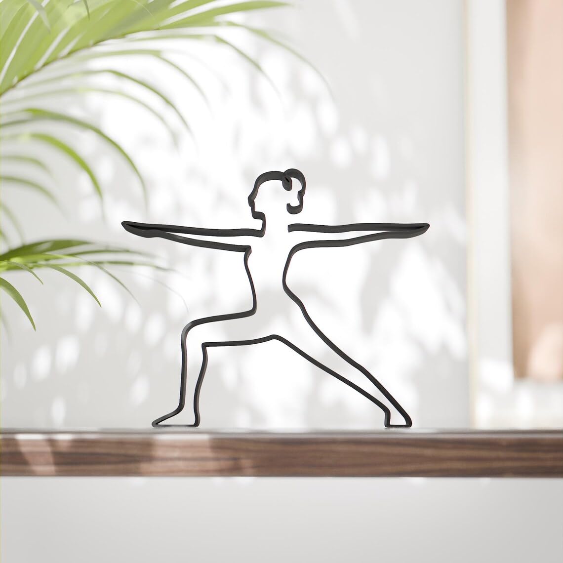 Warrior 2 Yoga Pose Statue Line Art Sculpture for Yoga Enthusiasts, Minimalist Female Meditation Decor, Unique Gift Idea for Home or Studio, Strength and Stability - Image 2