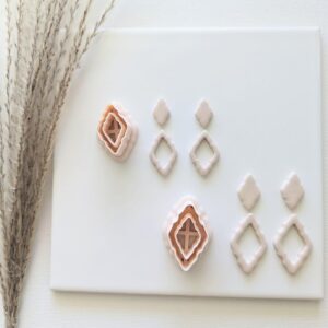 Diamond Abstract Dangle Earring Cutter Combo for Polymer Clay Jewelry Making Unique Clay Earring Cutter Set Cookie Geometric Shape Clay Jewelry Tools for Trendy DIY Accessories