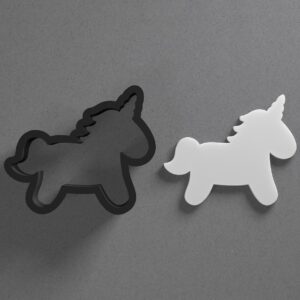Unicorn Shape Clay Cutter for Earrings and Jewelry Making Sharp Tapered Edge Tool for Polymer Clay Mini Studs Pendant Set Cookie and Fondant Decorations for Fantasy or DIY Craft