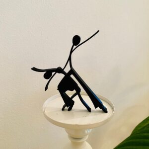 Graceful Dancing Couple Bio Statue Sculpture - Minimalist Art Decor for Home, Rhythm Inspired Shelf Accent - Perfect Tabletop Gift for Dance Enthusiasts