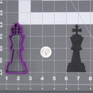 King Chess Piece 266-I864 Cookie Cutter Silhouette Black Cookie Royal Chess Symbol Mold for Game Night Cookies Baking Crafts School Projects Learning Activities and Party Decorations