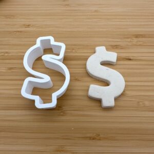 Dollar Sign Shape Polymer Clay Cutter Cookie Fondant Biscuit Cutter Sharp Tapered Edge Tool for Earrings Jewelry Making Money Theme Cupcake Decoration Baking Craft Projects Currency