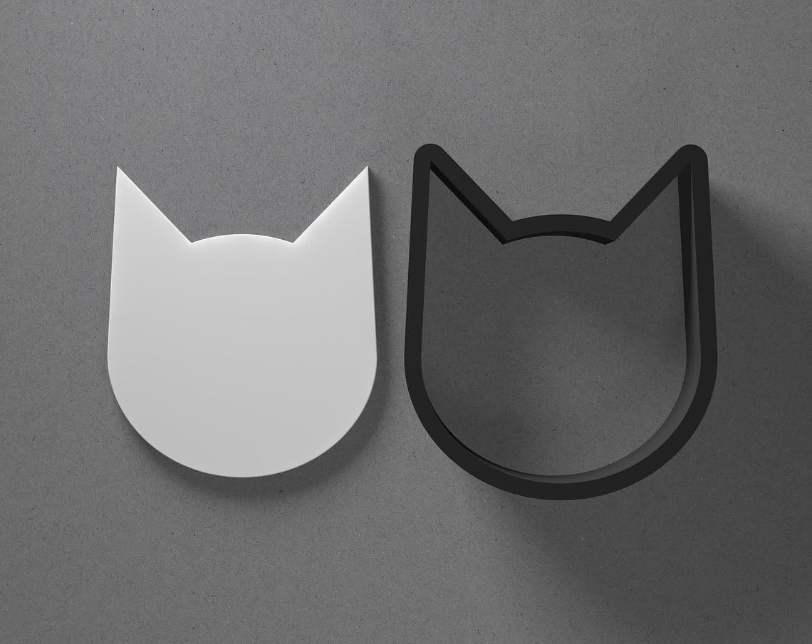 Cat Face Kitten Head Shape Cookie Polymer Clay Cutter with Sharp Tapered Edge for Jewelry Making, Mini Stud Earrings, Pendant Sets, Earring Craft Tool, Cookie Cutter for Clay and Dough