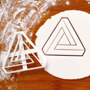 Impossible Triangle Cookie Cutter Optical Illusion Shape Baking Mold Mathematics Party Treats Geometric Design Kitchen Tool Teachers Students Math Enthusiasts Educational (ONLY TRIANGLE)