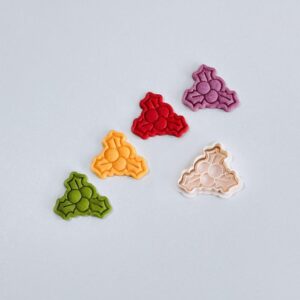 Black Christmas Holly Leaf Cookie Cutter cookie Festive Holly and Berry Cookie Cutter Stamp Set Fondant Molds for Cookies Cupcakes Biscuits Pastry Desserts Holiday Baking Tool