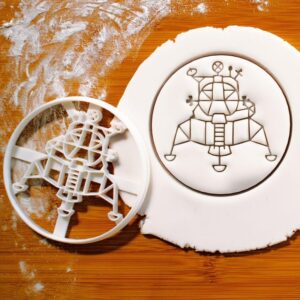 Space Lunar Module Cookie Cutter Galaxy Spacecraft Theme Birthday Party Baking Biscuit Cutter Rocket Moon Landing Design Ideal Astronomy Fans and Space Exploration Events (ONLY SPACE LUNAR)