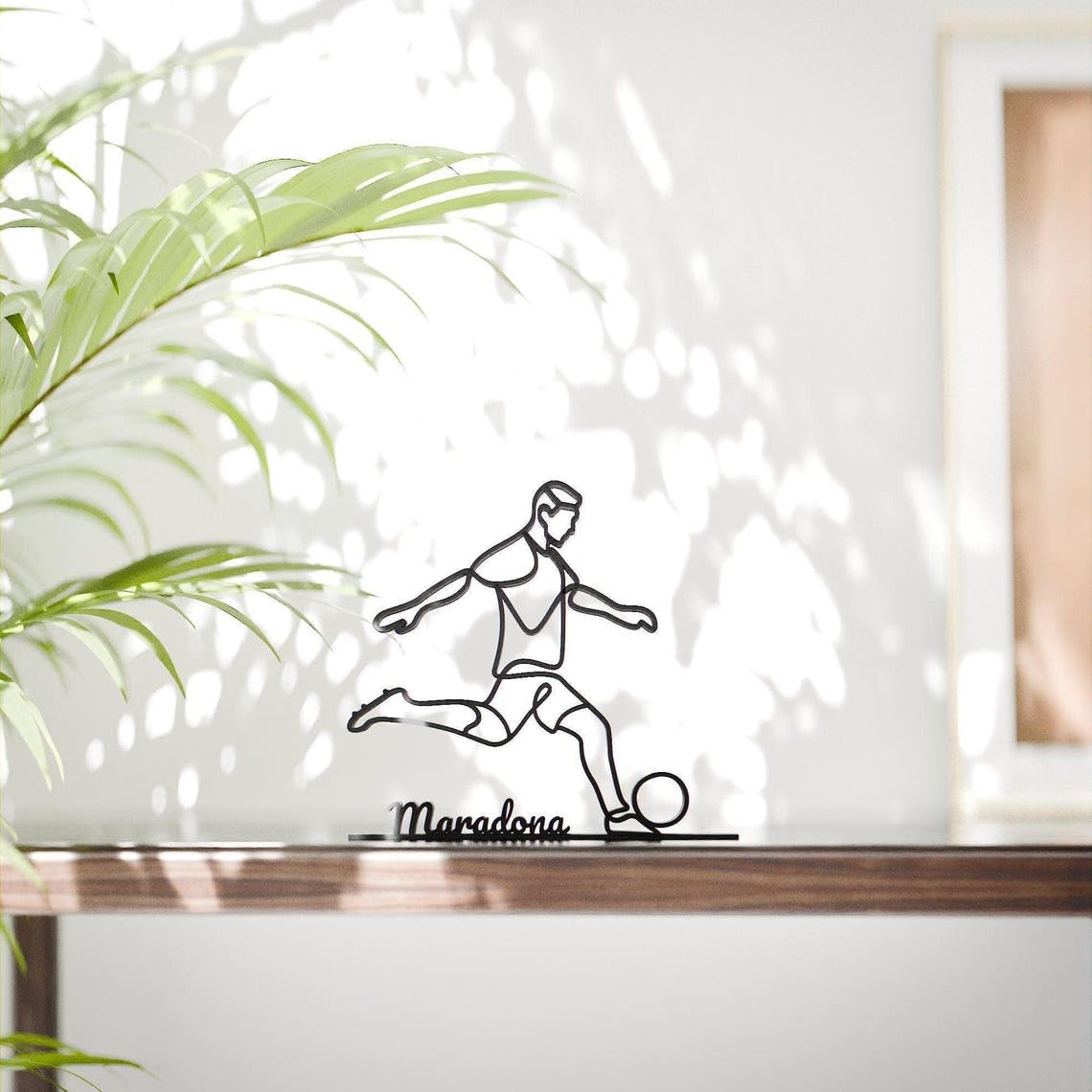 Personalized Soccer Player Line Art Figure Plastic Name Decor Sports Action Inspired Gift Idea Minimal Art Statue for Desk Shelf Home Office Display Modern Interior Athletic Passion India - Image 2