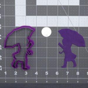 Black Child with Umbrella 266-E233 Cookie Cutter Silhouette Cookie Rainy Day Kid Outline Design for Cookies Fondant Clay Crafts Weather Theme Baking Tool Accessories Made in India