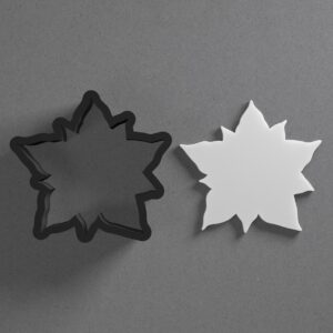 Poinsettia Flower Shape Polymer Clay Cutter with Sharp Tapered Edge for Clean Cutting, Jewelry and Earring Tool for Mini Studs and Pendant Sets, Cookie Cutter for Holiday Crafting in
