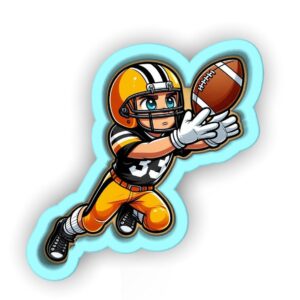 Black Football Receiver Diving Catch Cookie Cutter Stamp Stencil Baking Tool for Fun Sports Theme Cookies Birthday Party Kids Football Events Fondant Pastry Biscuits Desserts Creative B
