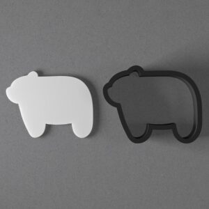 Stylized Bear Clay Cutter with Sharp Tapered Edge for Polymer Clay Earrings Studs Pendants Jewelry Making Cookie Biscuit Clay Art Animal Shape Cutter for Cute Bear Theme DIY Craft
