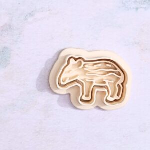Baby tapir cookie cutter set for making shortbread cookies fondant biscuits sugar paste chocolate treats cake toppers baking tools for wildlife animal theme birthday party and school