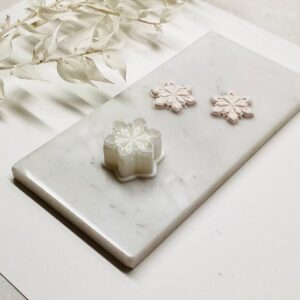 Snowflake Earring Imprint Cutter for Polymer Clay Jewelry, Cookie Winter Clay Cutter for Handmade Earrings and Pendants, Snowflake Texture Clay Tool for Holiday Jewelry Designs