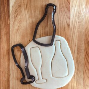 Champagne Glass and Bottle Celebration Cookie Cutter Set of 2 India Cookie for Baking, Fondant, and Clay Crafting, Perfect for New Year, Weddings, and Special Occasions