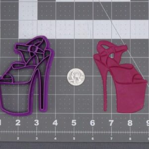 Black High Heel Shoe 266-J985 Cookie Cutter Cookie Fashion Shoe Shape for Glamorous Birthday Cookies Bridal Shower Baking Fondant Tool Girls Night Out Dessert Decoration Party Favors