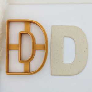 Alphabet Letter D Cookie Cutter for Fondant Polymer Clay Crafts Large Capital D Clay Cutter for Biscuit Dough Personalized Cookies Cake Decorating Tools Educational Baking Supplies