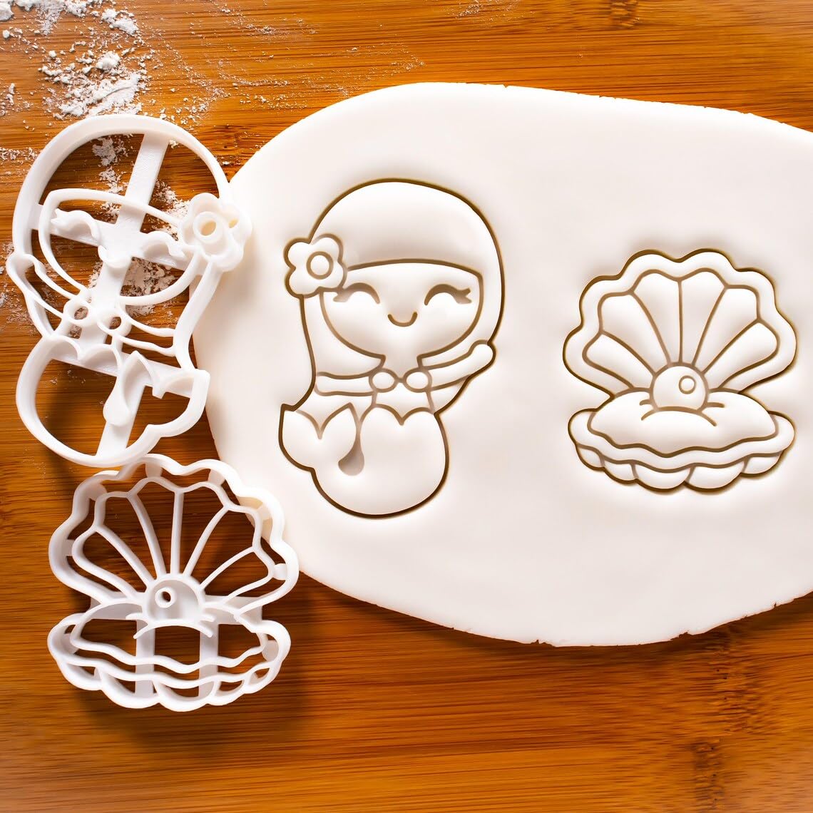 Cute Mermaid Cookie Cutter for Under the Sea Theme Baking Ocean Birthday Party Biscuits Unique Mermaid Tail and Sea Princess Cookies Kids Events Coastal Celebrations Beach (ONLY CUTE MERMAID ) - Image 3
