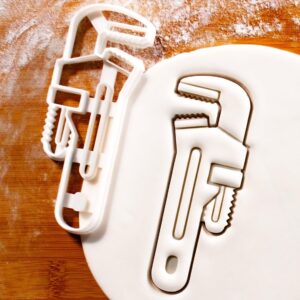 Plumber Wrench Cookie Cutter Tool Shape Baking DIY Enthusiasts Handyman Gifts Tradespeople Tool-Themed Cookies Perfect Celebrations Work Parties Personalized Baking Treat (ONLY PLUMBER WRENCH)
