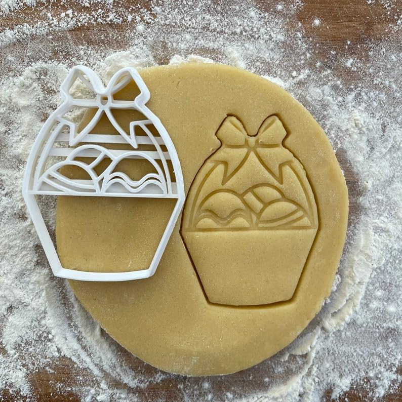 Black Easter Basket Cookie Cutter for Easter Egg Hunt Baking Easter Eggs Cookies Children Easter Gifts Fondant Clay Dough Tool for Spring Party Treats Kids Holiday Baking