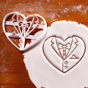Heart Shaped Groom Cookie Cutter Baking Wedding Cookies Engagement Party Favors Bridal Shower Treats Bachelorette Dessert Ideas Hen Party Biscuits Groom Theme Cookie Design Boys (ONLY GROOM)