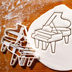 Piano Shape Cookie Cookie Cutter for Baking Stringed Musical Instrument Biscuits Grand Piano Theme for Classical Music Lover Concert Orchestra Birthday Party Acoustic Celebration (ONLY PIANO)