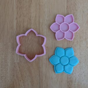 Black Flower Cookie Cutter and Stamp Set for Baking Fondant Biscuits Clay Crafts Floral Theme Cake Decorating Spring Party Supplies Kids Activities Garden Projects and Creative DIY