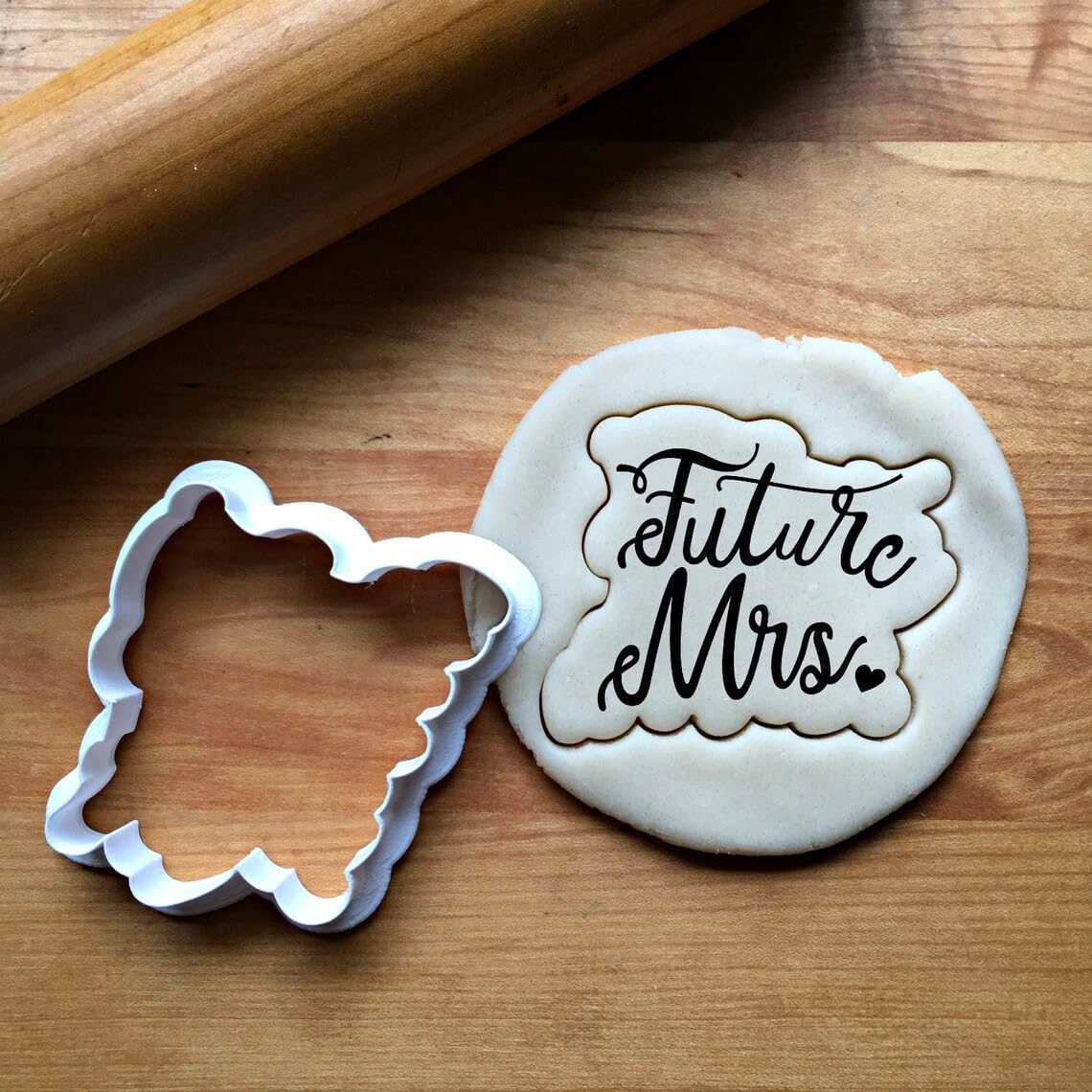 Future Mrs. Script Cookie Cutter, Suitable Size, Ideal for Bridal Showers, Weddings, Engagement Parties, and Personalizing Treats, Choose Standard or Dishwasher Safe, Made in India, - Image 2