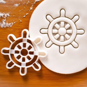 Ship Wheel Cookie Cutter Cookie Nautical Theme Biscuit Cutter Marine Wedding Ocean Sea Party Baking Tool Anchor Design Baby Shower Birthday Celebration Maritime Kitchen Mold (ONLY SHIP WHEEL)